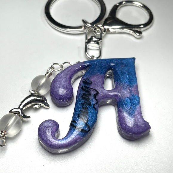 Clear Quartz Purple and Blue
Letter “A” Courage Keychain With Dolphin Charm - Picture 10 of 11